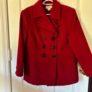 St.Johns Bay Peacoat Red Women's Medium Jacket